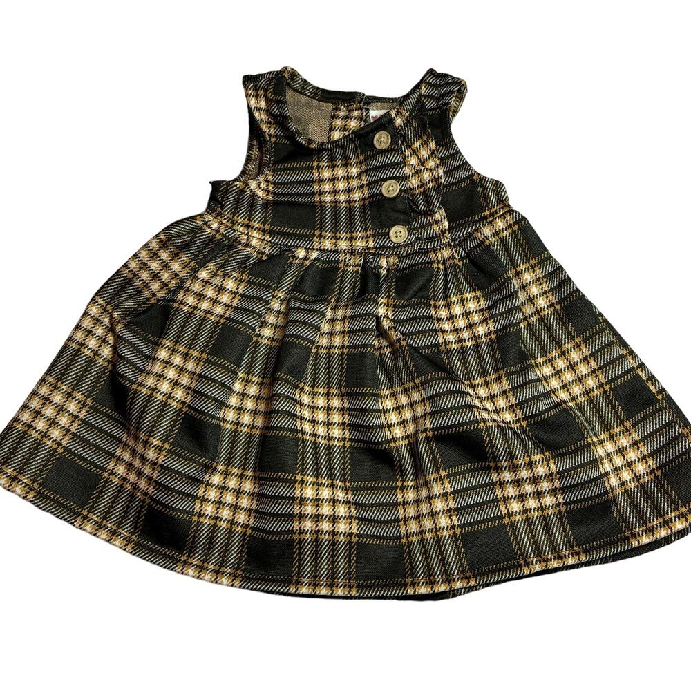 Nanette Baby 18M Green Plaid Sleeveless Dress Holiday Fall Outfit Classic Style